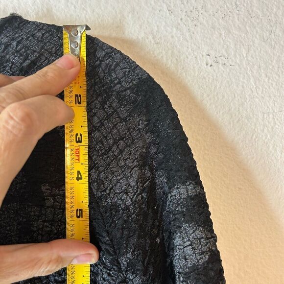 MSquare NEETU MALIK WOMANS SHIRT TUNIC one size BLACK GREY CREPE GAUZE LAGONLOOK - Picture 8 of 11